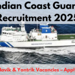 Indian Coast Guard Recruitment 2025: 300+ Navik & Yantrik Vacancies – Apply Now!